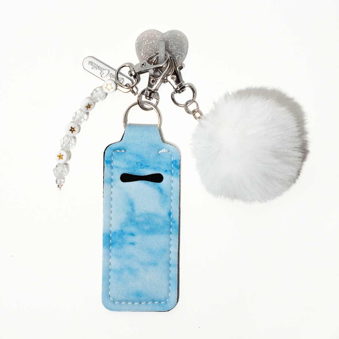Sky and stars bottle charm bundle with pom-pom