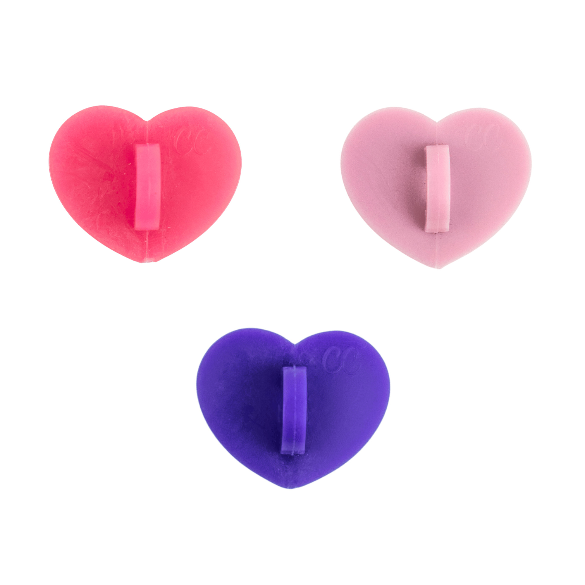 Solid Variety 3 Pack - Heart Stick - On Hooks | | CharCharms Accessories