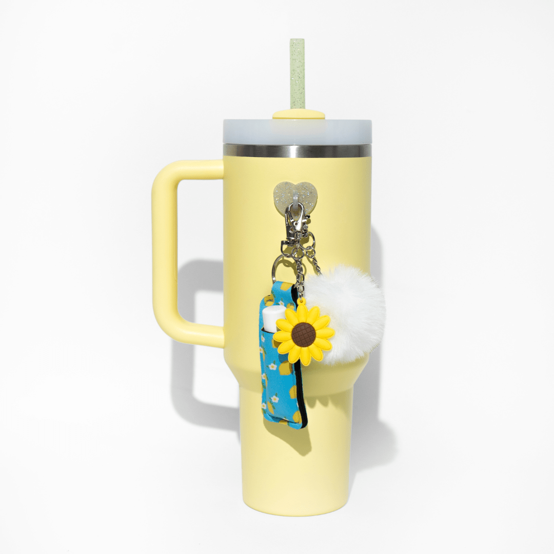 Sunflower charm and chapstick holder bundle