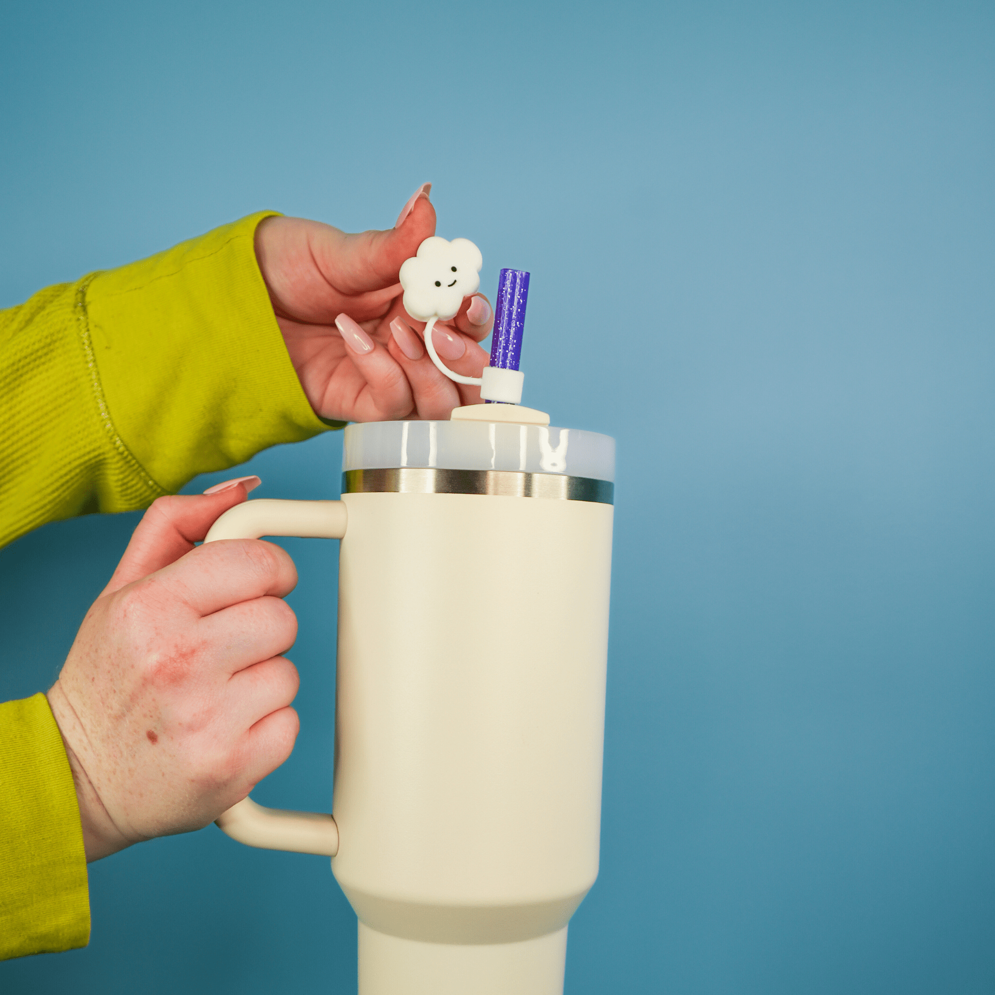 White Cloud Straw Topper | | CharCharms Accessories