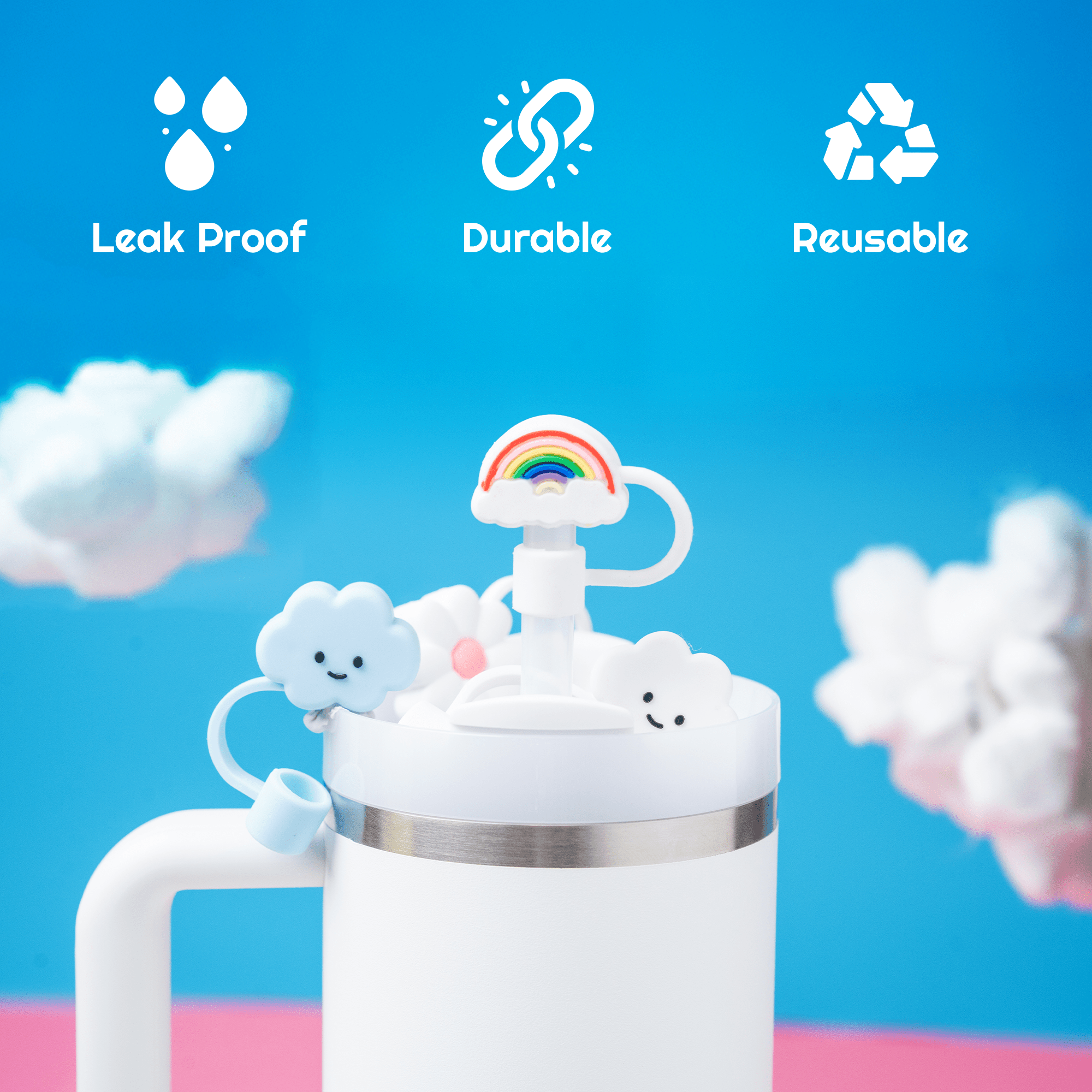 White Cloud Straw Topper | | CharCharms Accessories