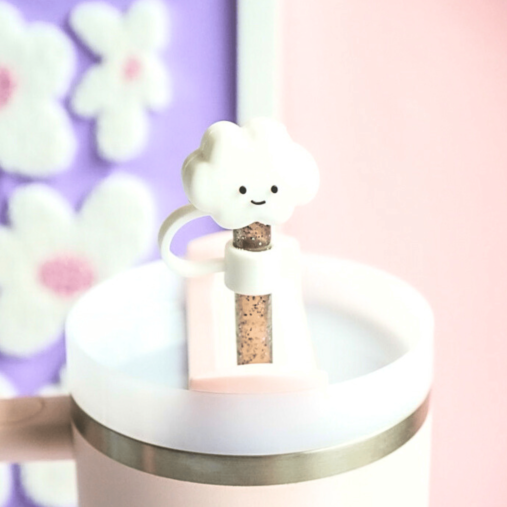 White Cloud Straw Topper | | CharCharms Accessories