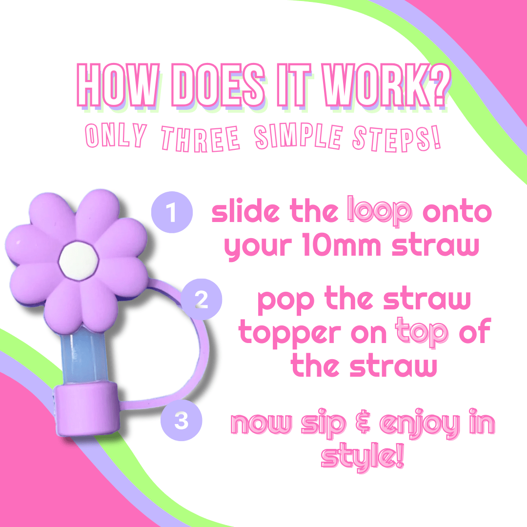 White Cloud Straw Topper | | CharCharms Accessories