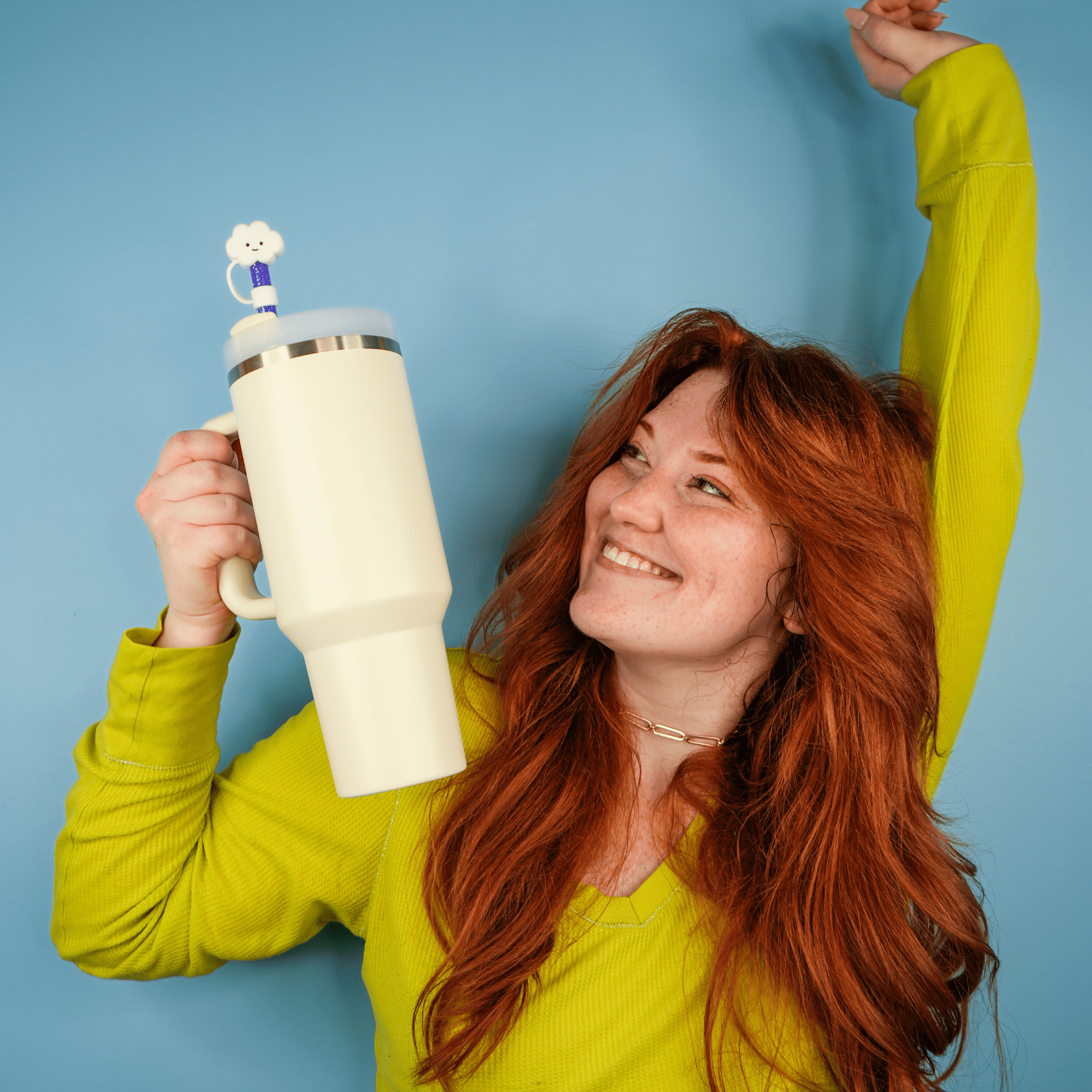 White Cloud Straw Topper | | CharCharms Accessories