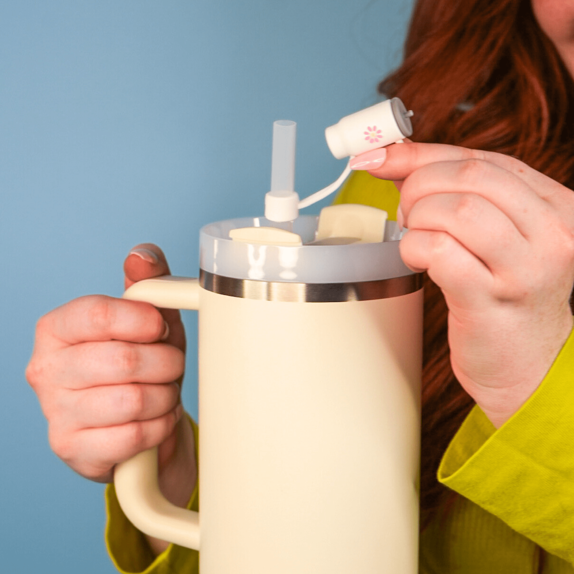 White Tumbler Straw Topper | | CharCharms Accessories