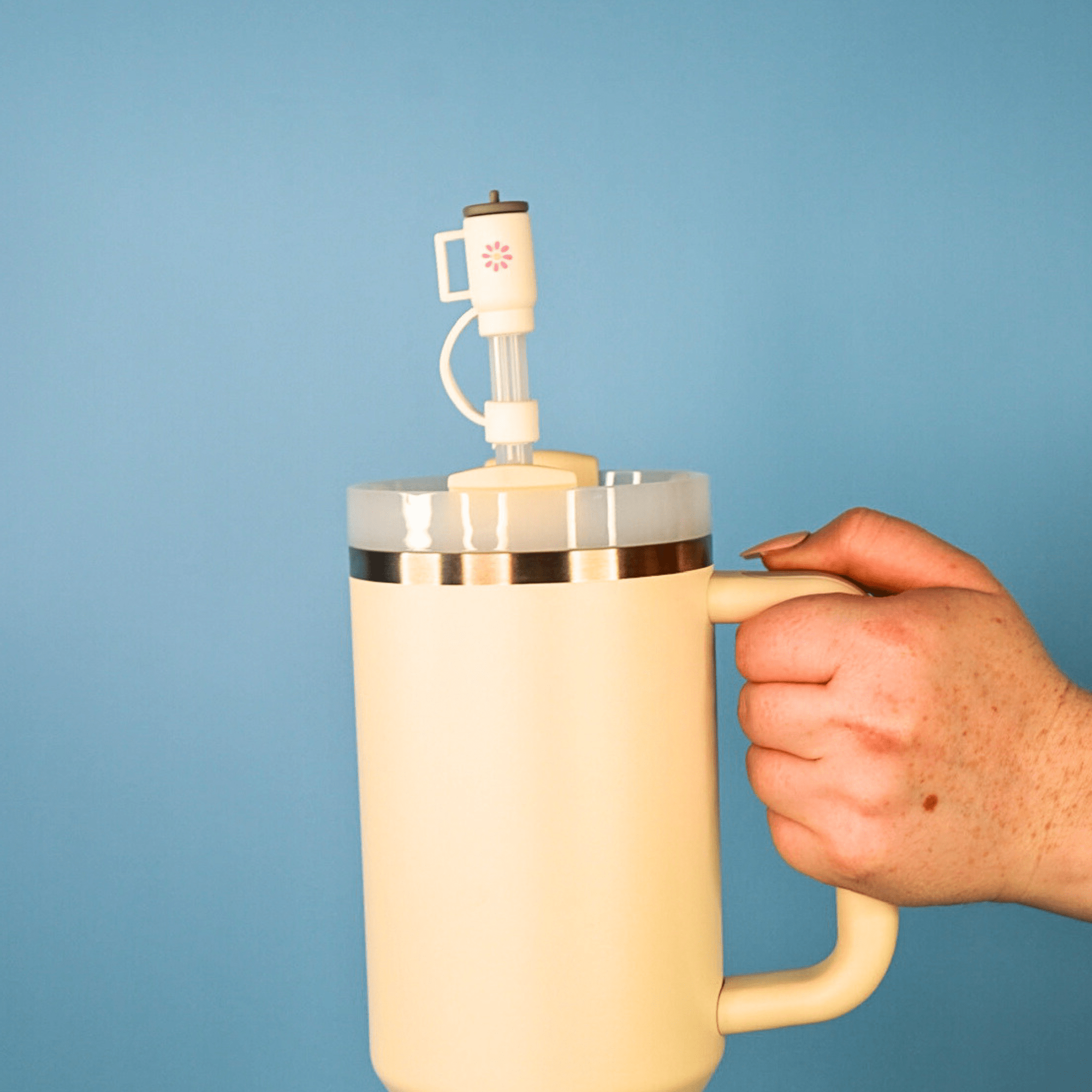 White Tumbler Straw Topper | | CharCharms Accessories