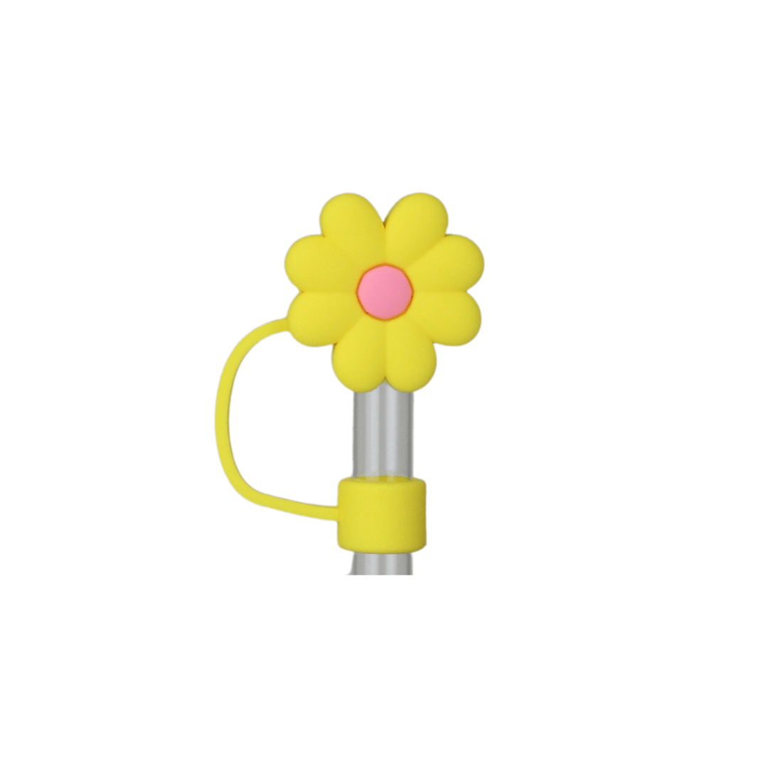 Yellow Flower Straw Topper | | CharCharms Accessories
