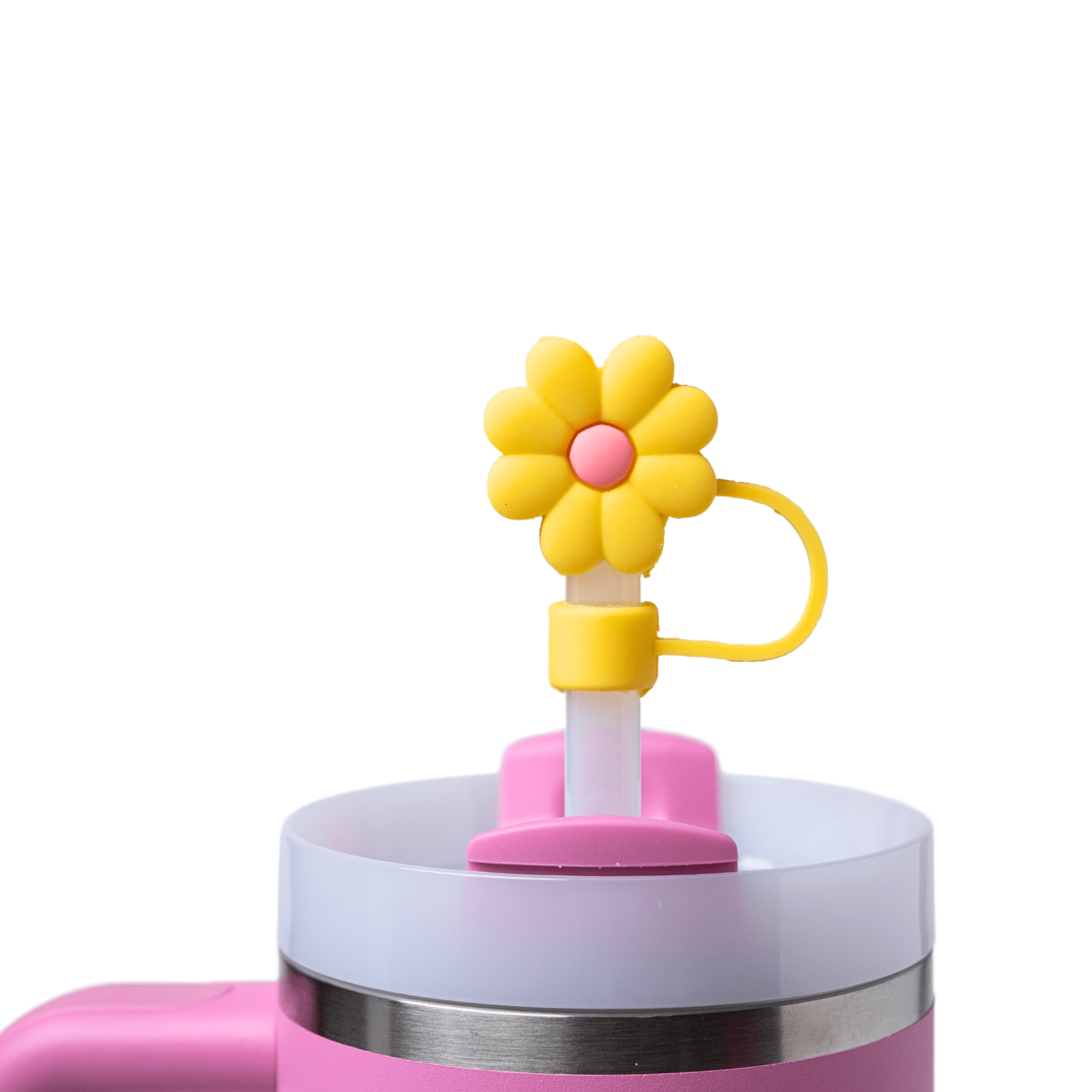 Yellow Flower Straw Topper | | CharCharms Accessories