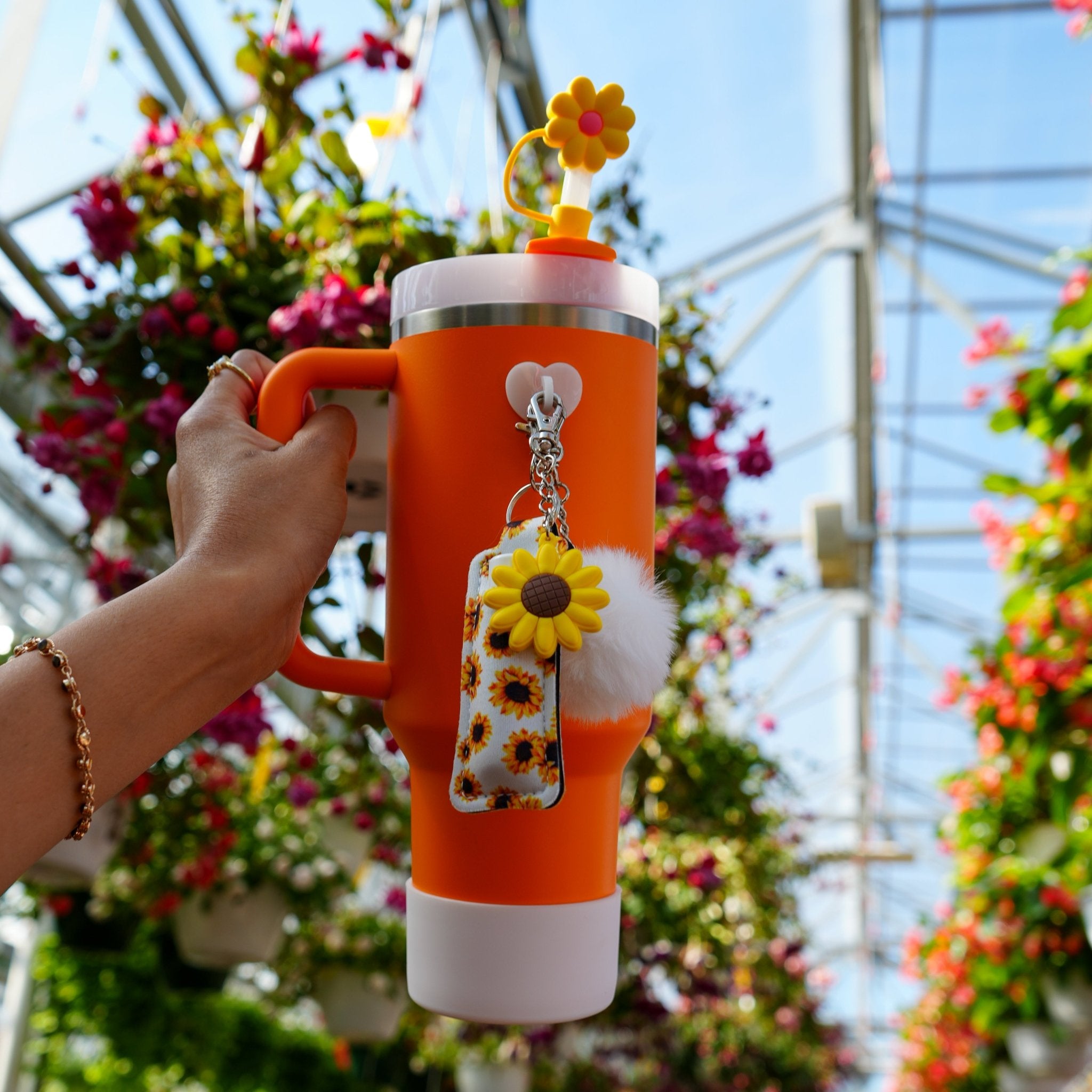 Yellow Flower Straw Topper | | CharCharms Accessories