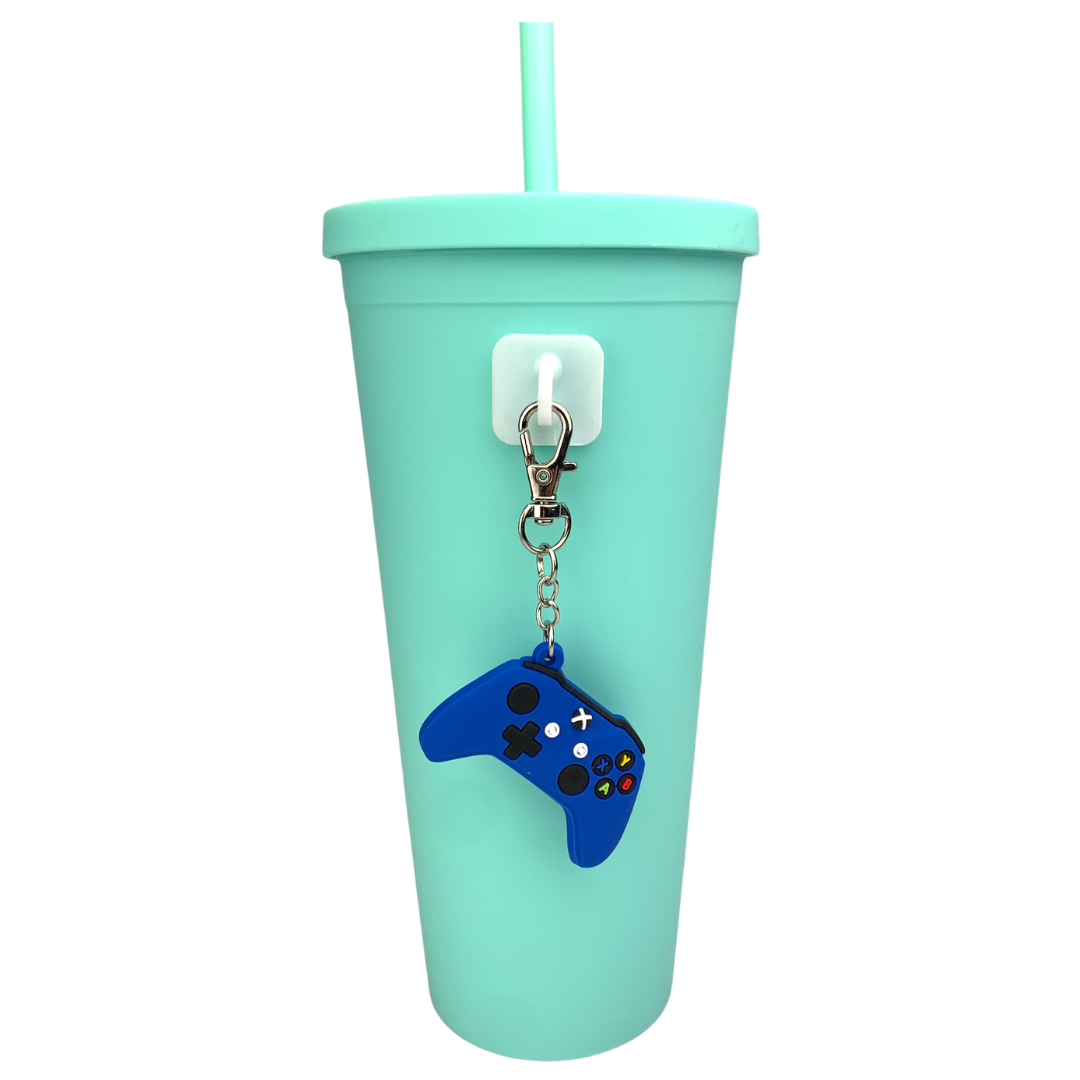 Blue Video Game Water Bottle Accessory Charm