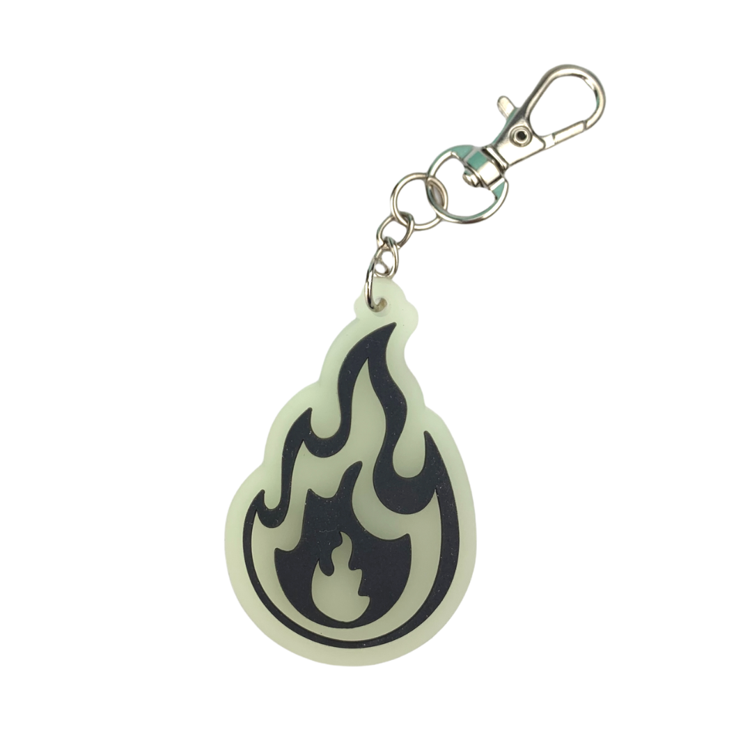Glow in the Dark Fire Water Bottle Accessory Charm