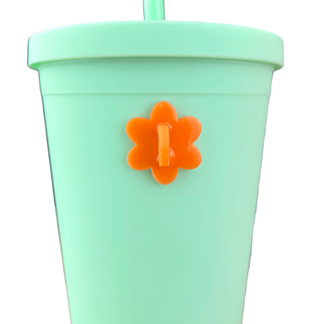 CharCharms Orange Flower Stick-On Water Bottle Hook