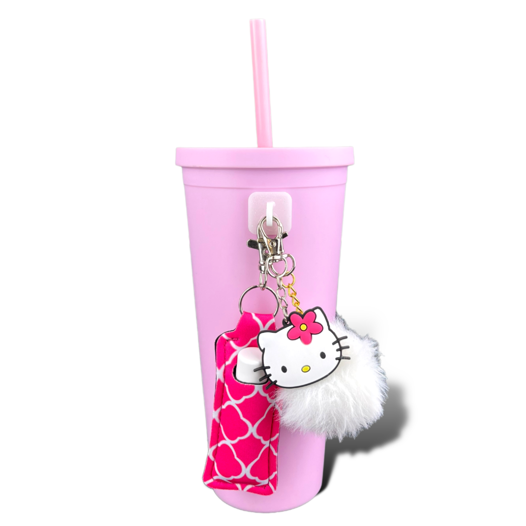 Hello Kitty Insulated Water Bottle Charm and Chapstick CharCharms.