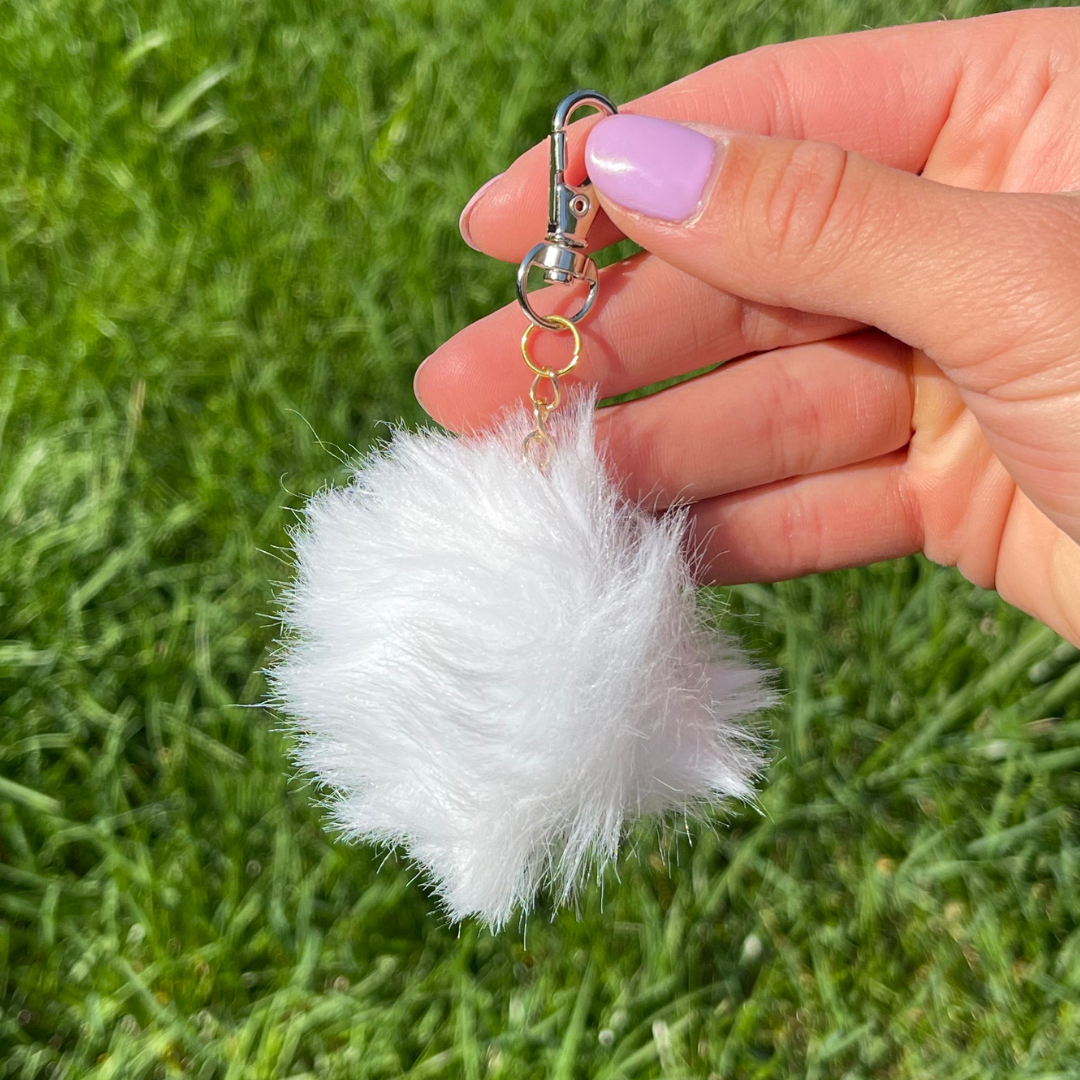 White Pompom Water Bottle Charm Accessories