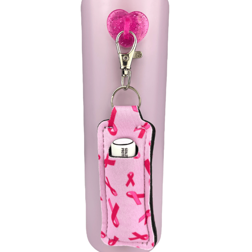 Breast Cancer Ribbon Chapstick Holder | Chapstick Holder | CharCharms Accessories