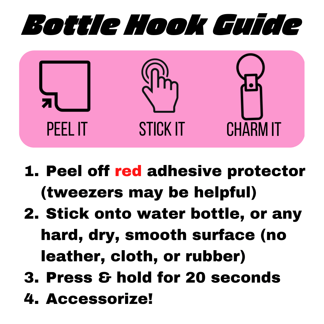 NEW - Metal Stick - On Hook | Decorative Water Bottle Hook | CharCharms Accessories