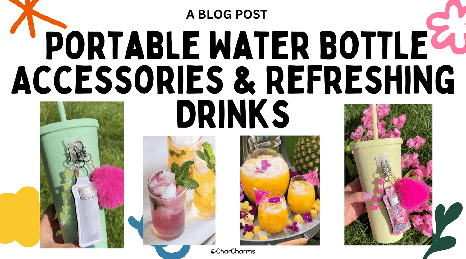 3 Summer Drink Ideas: Cute Water Bottle Accessories & Refreshing Drinks for Summer - CharCharms