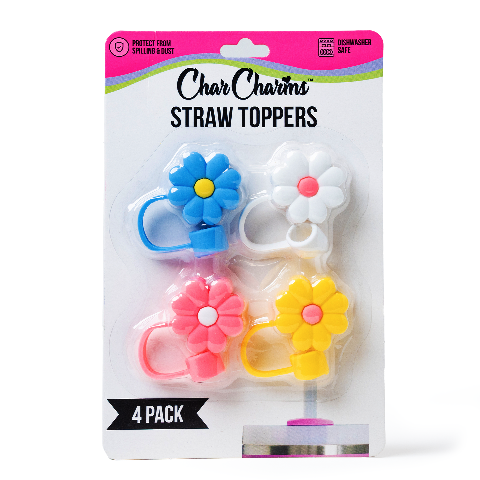 Flower 4-Pack Straw Topper