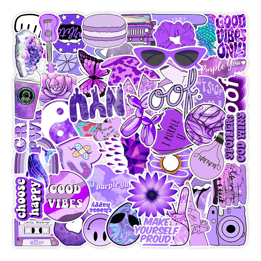 Purple Water Bottle Sticker 10-Pack
