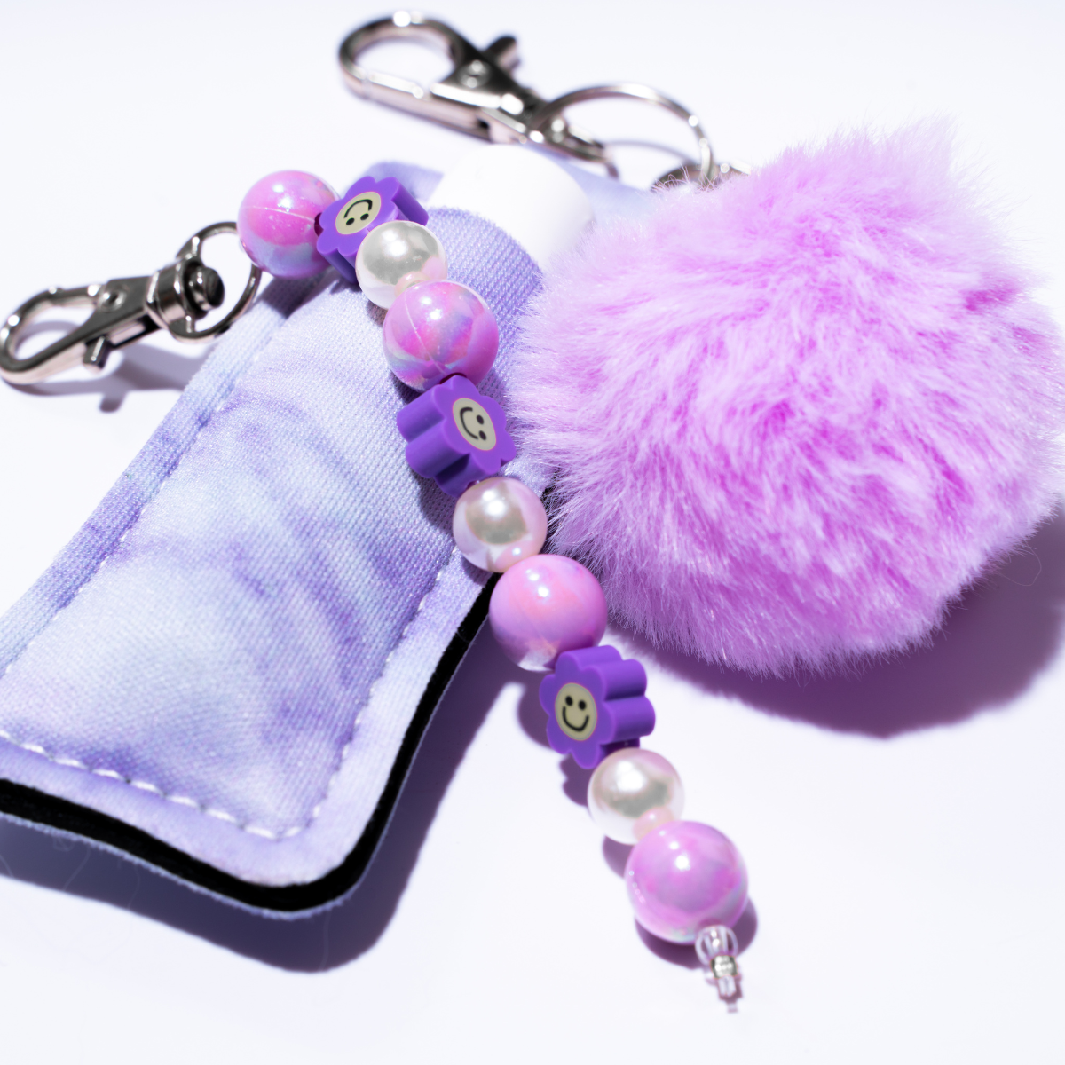 CharCharms Cow Print Holder with Pink Puff Water Bottle Charm