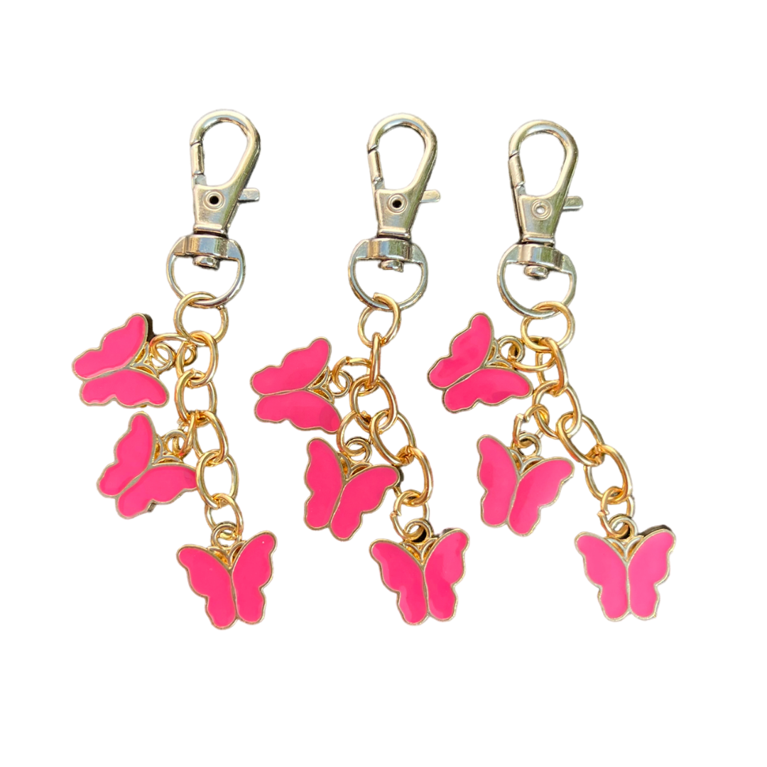 Hot Pink Butterfly Charm