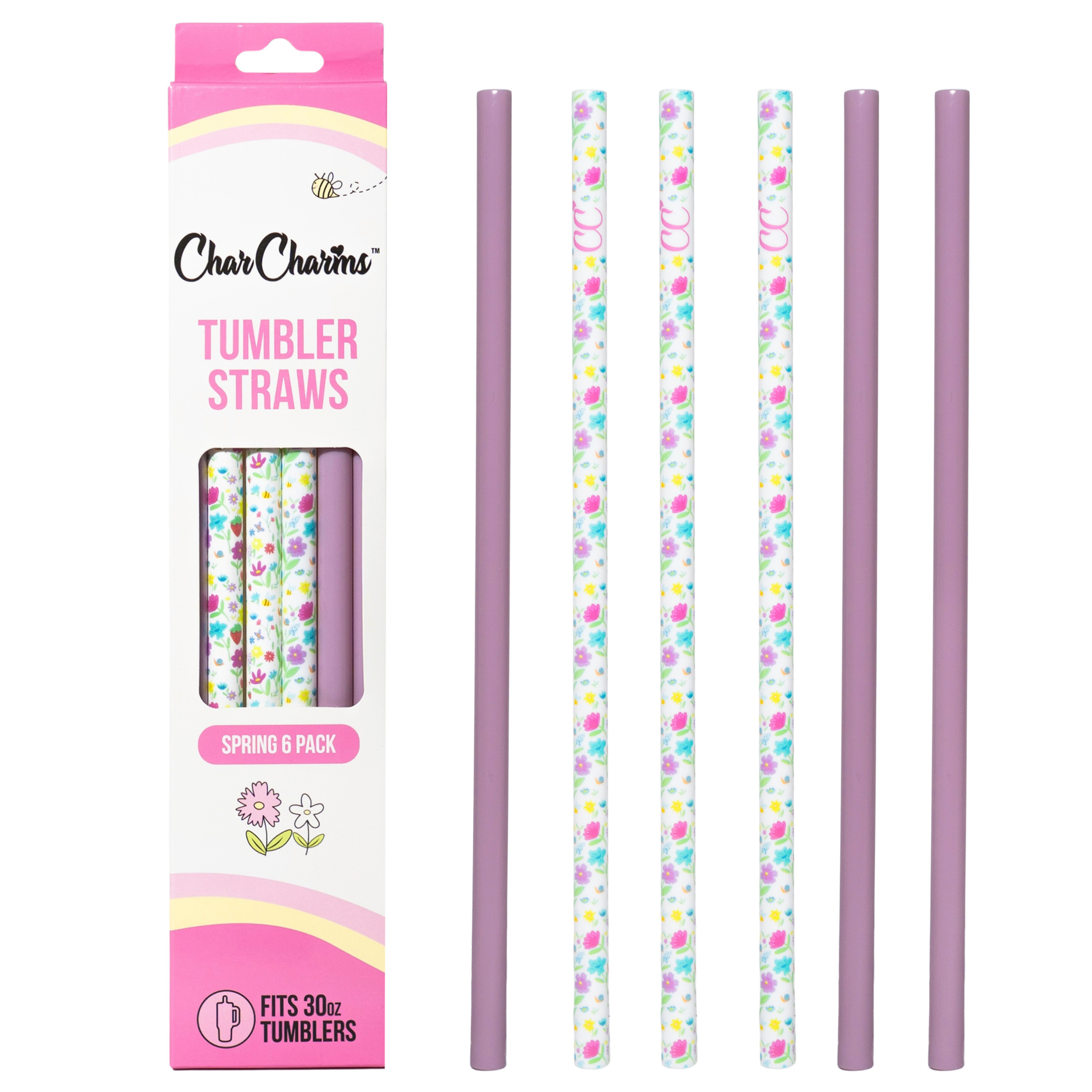 Floral & Lavender 30oz straws