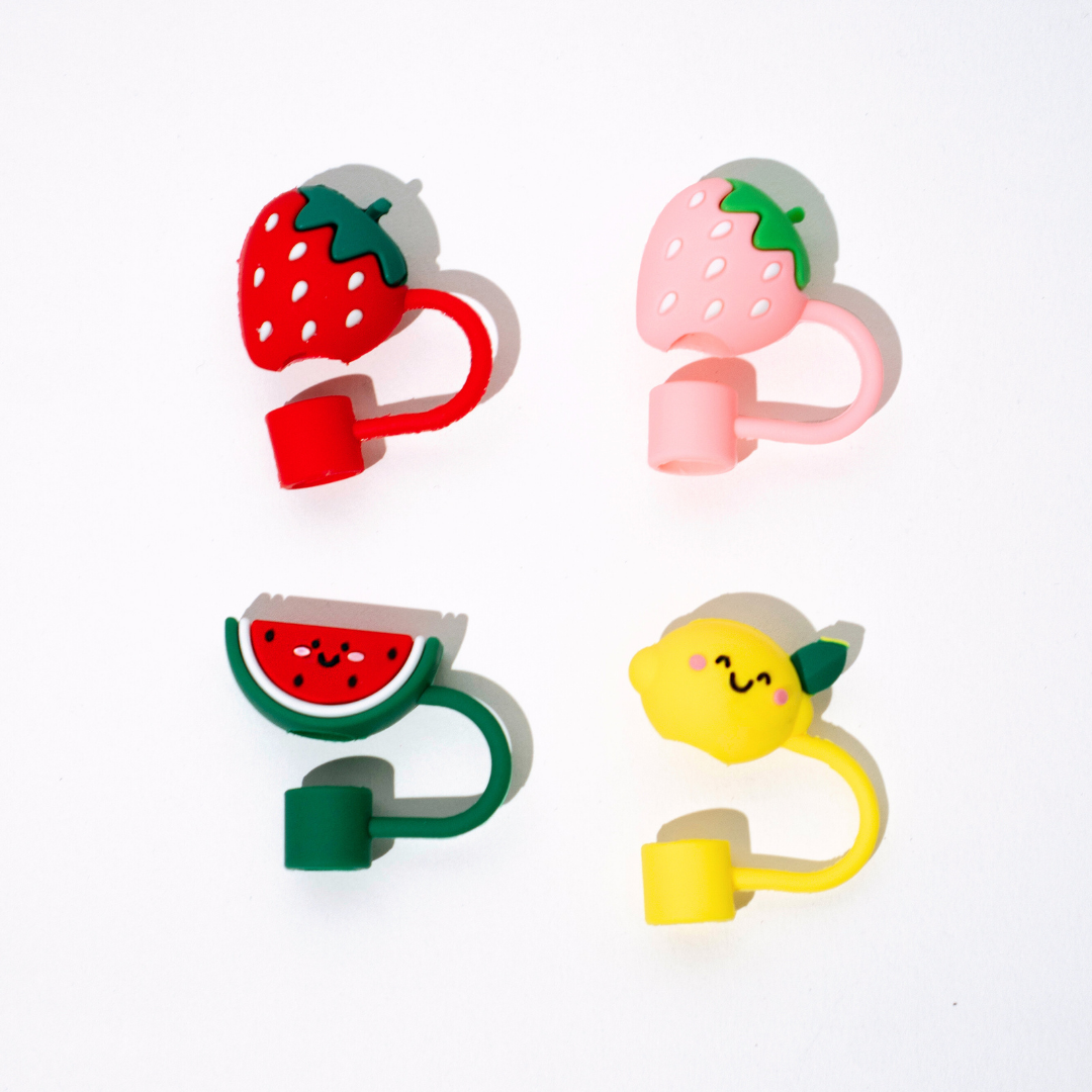 Fruity Fun 4-Pack Straw Toppers