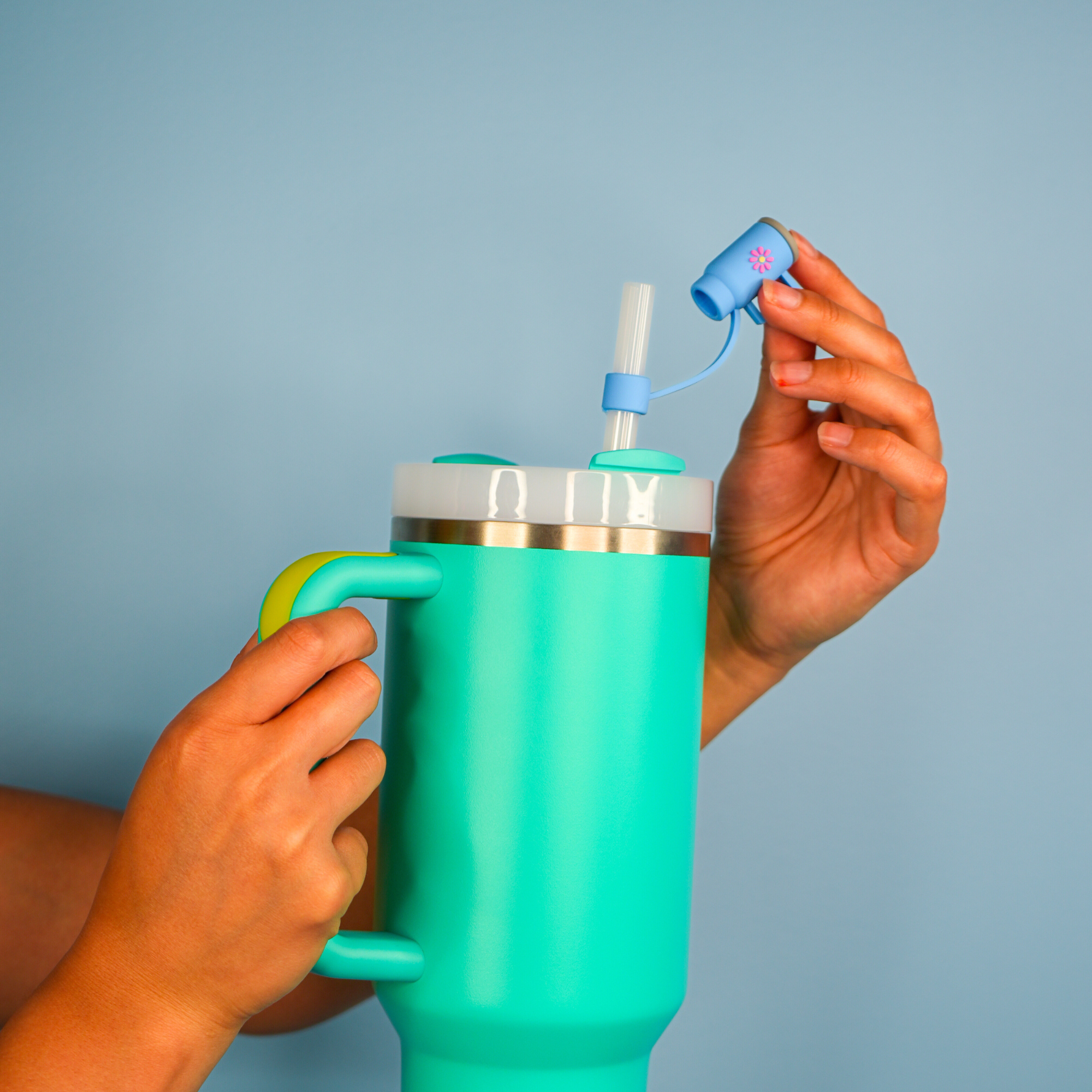 Blue Tumbler Straw Topper