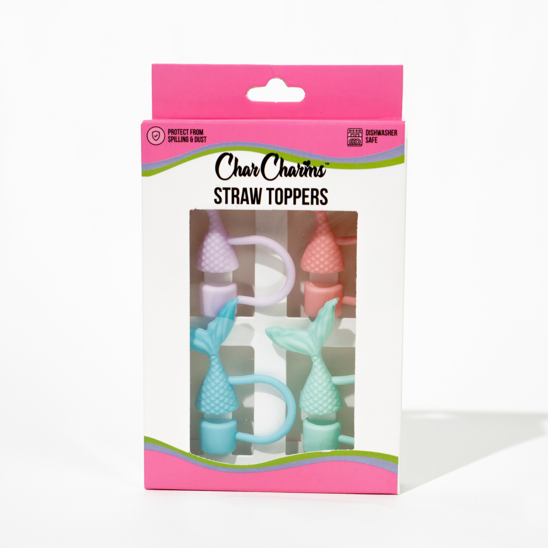 Mermaid Tail 4-Pack Straw Toppers