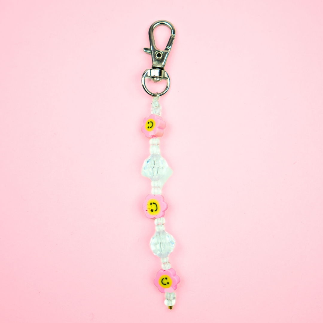 Pink Flower Bead Charm