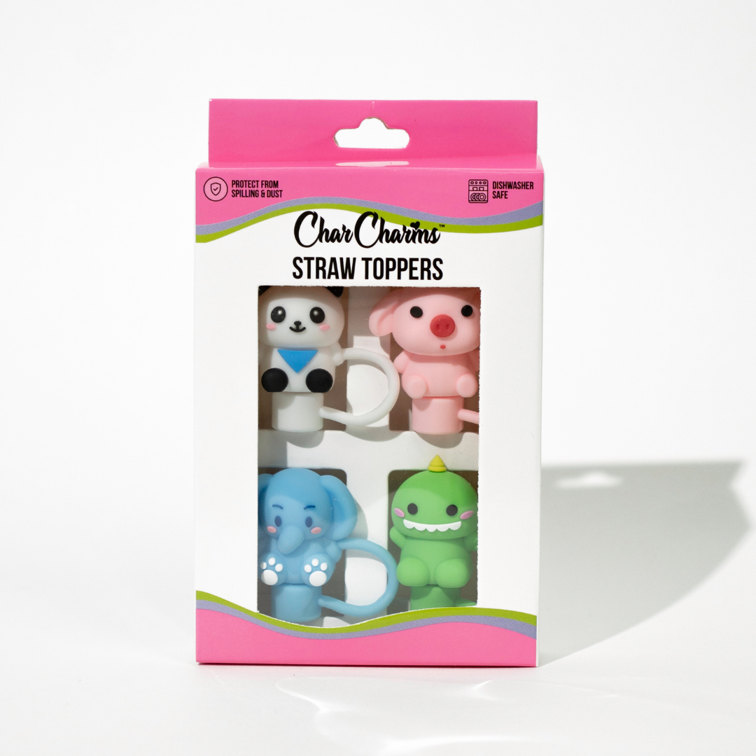 Dino & Pals 4-Pack Straw Toppers