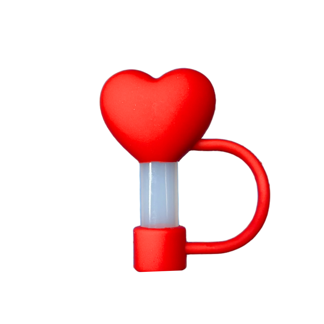 Red Heart Straw Topper