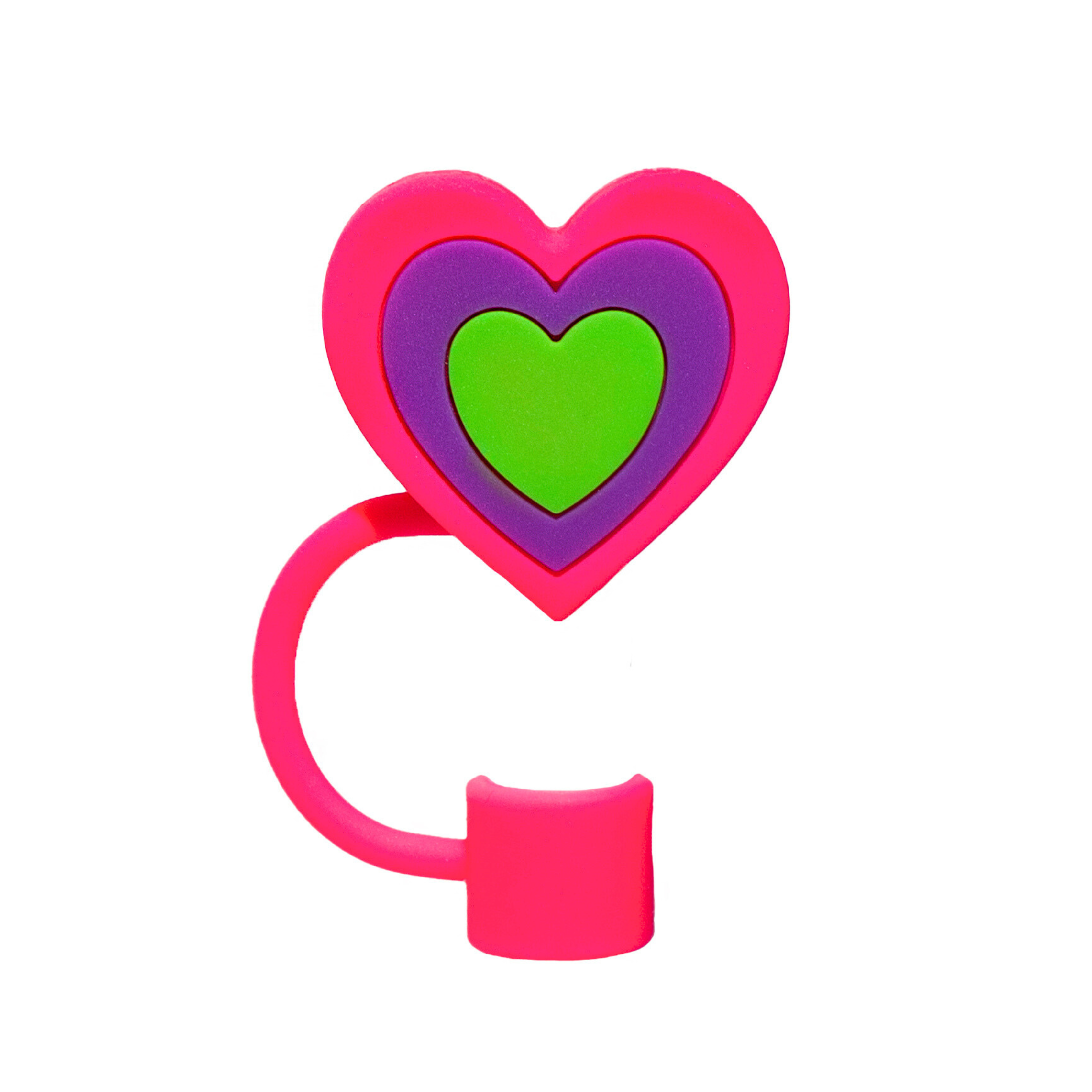 Neon Heart Straw Topper
