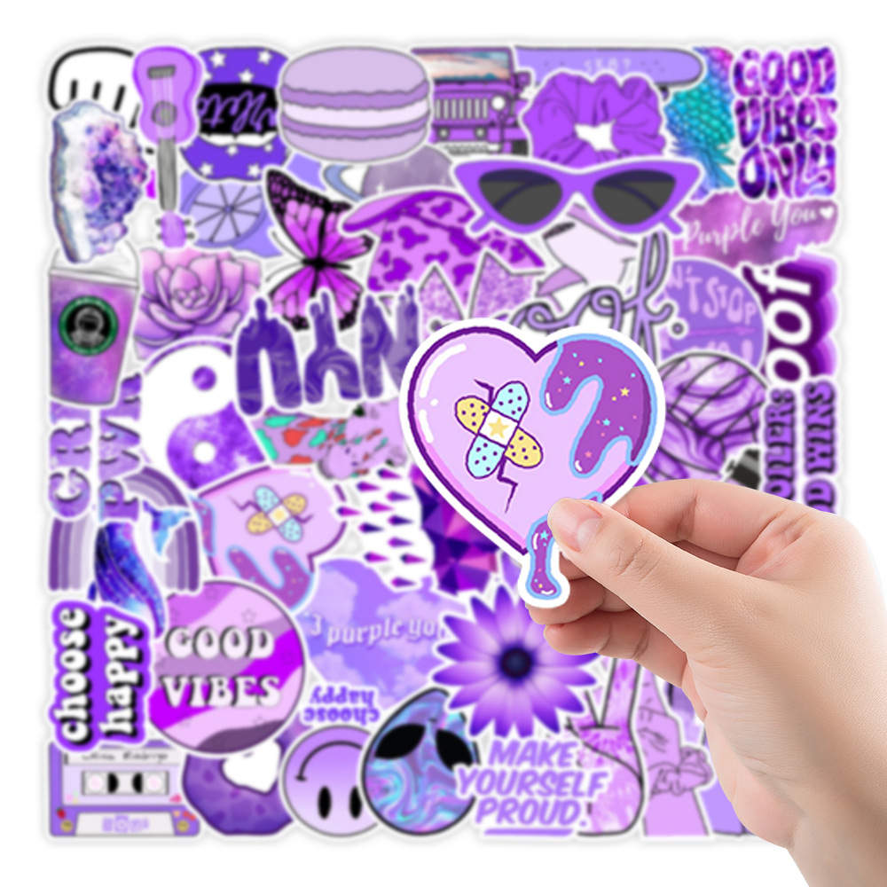Purple Water Bottle Sticker 10-Pack