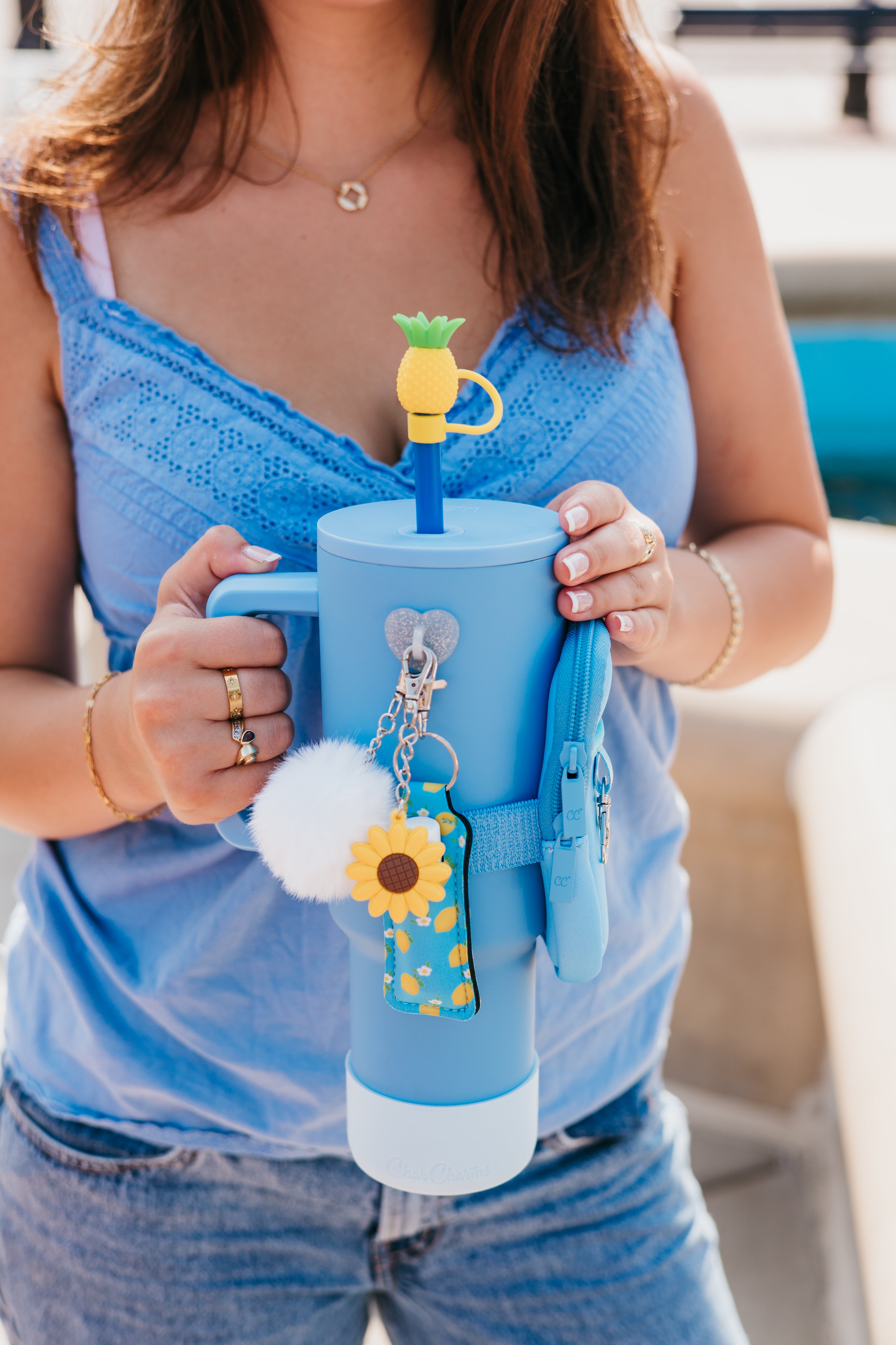 Light Blue Bottle Pouch