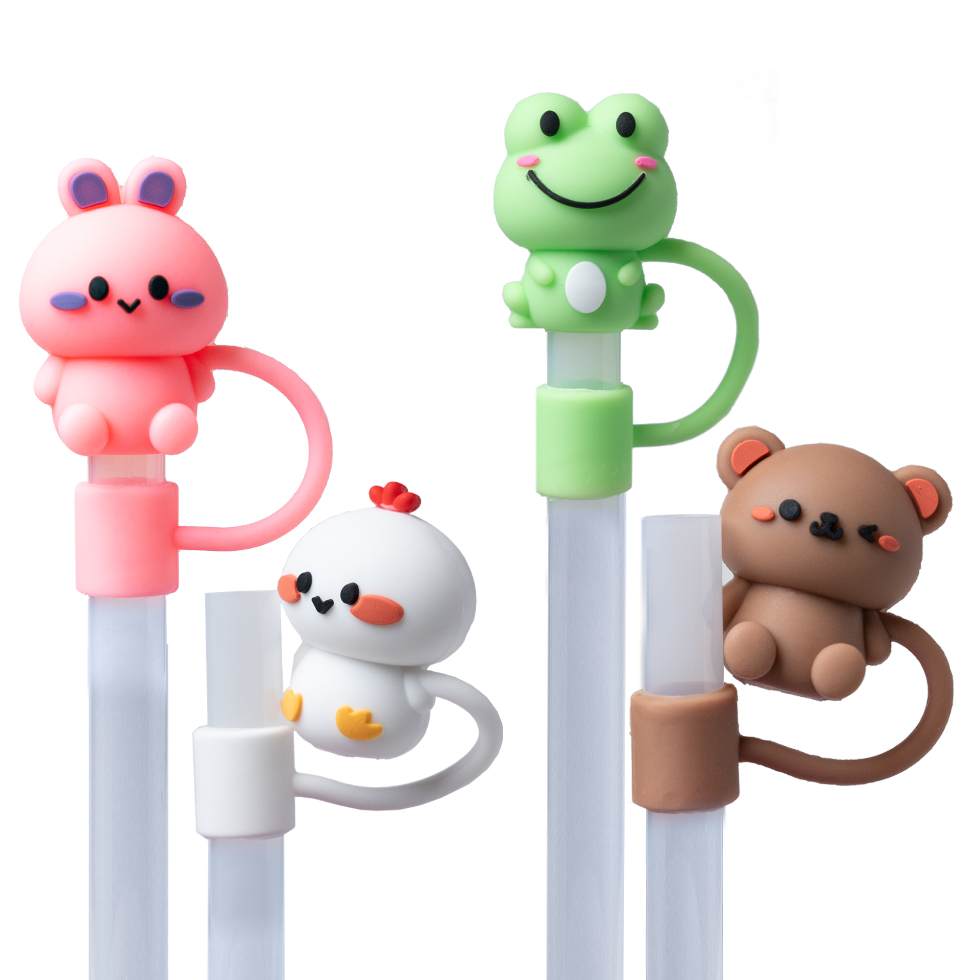 Animal 4-Pack Straw Topper