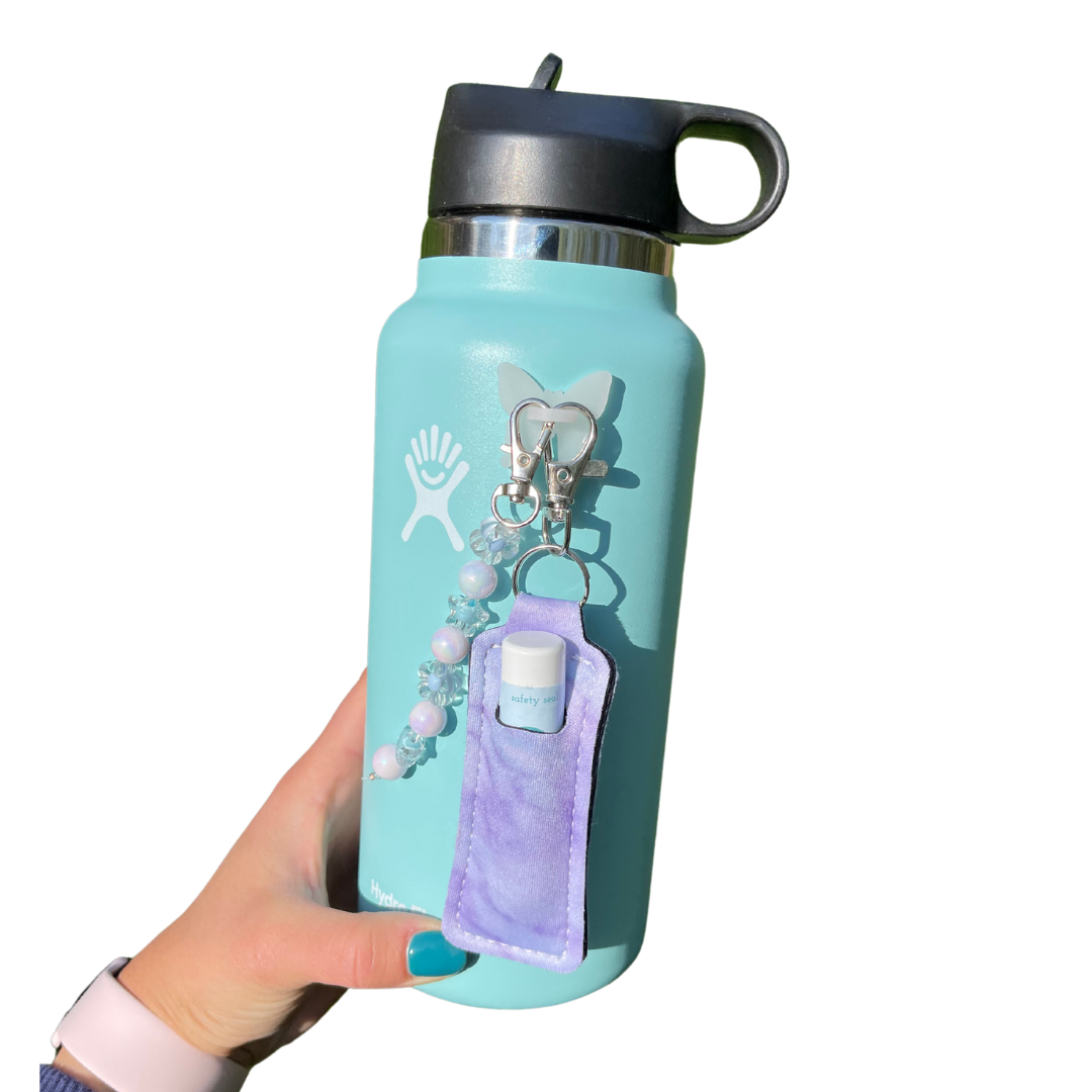 CharCharms Water Bottle Sticker Stick-On Hook, Water Bottle Hook, Water Bottle Stickers (White Heart, 2)