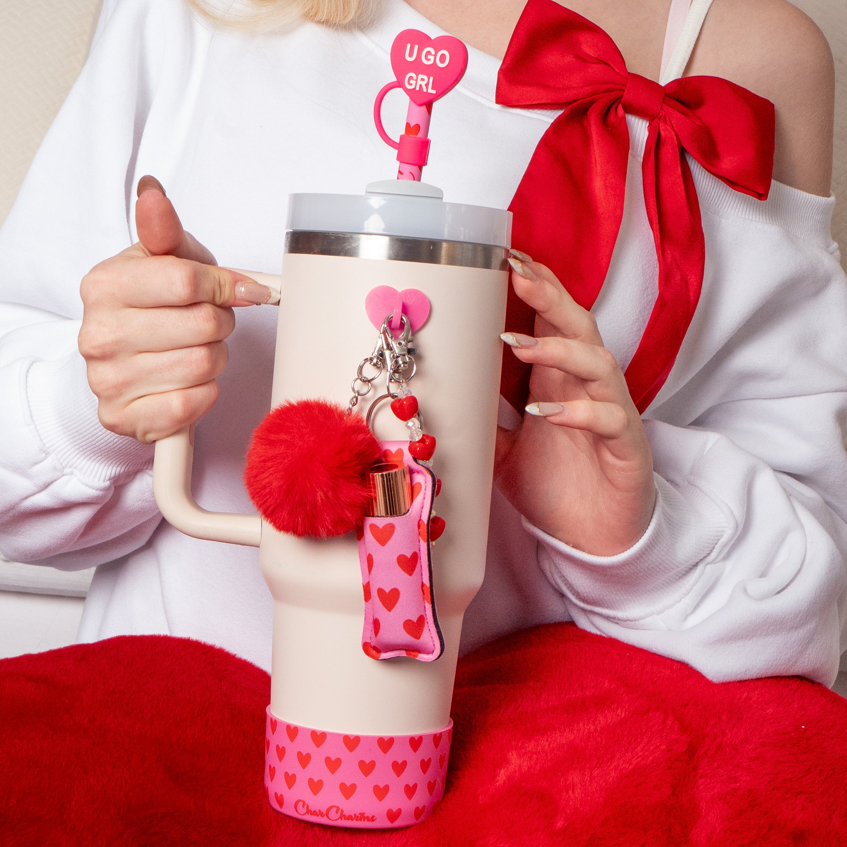 Pink Heart Lip Gloss Holder