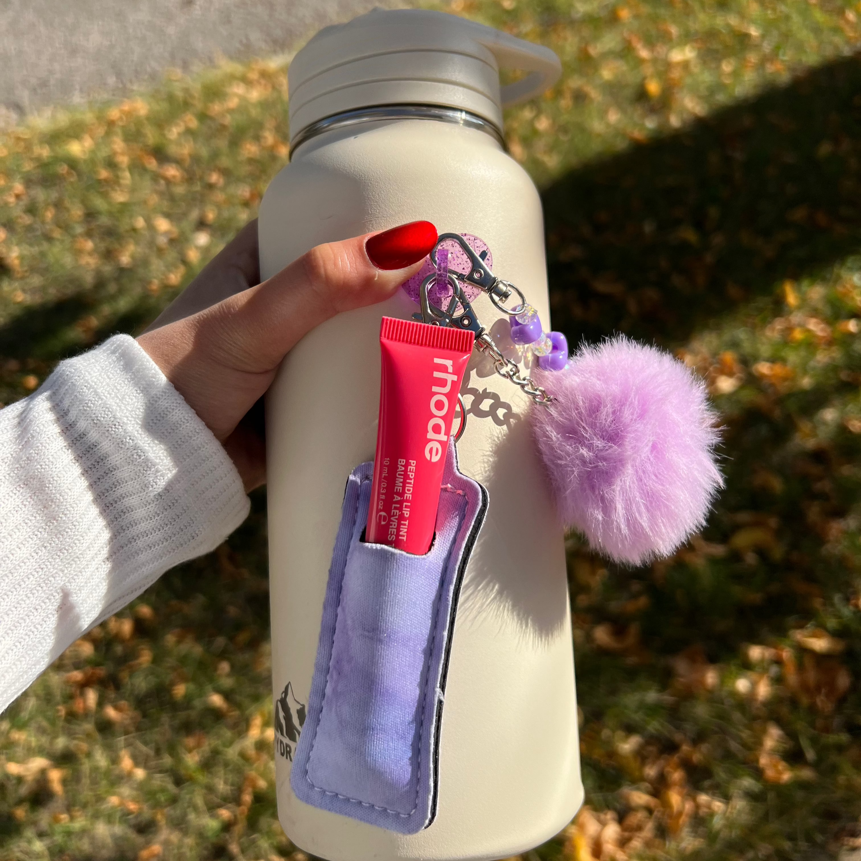 Purple Marble Print Chapstick Holder