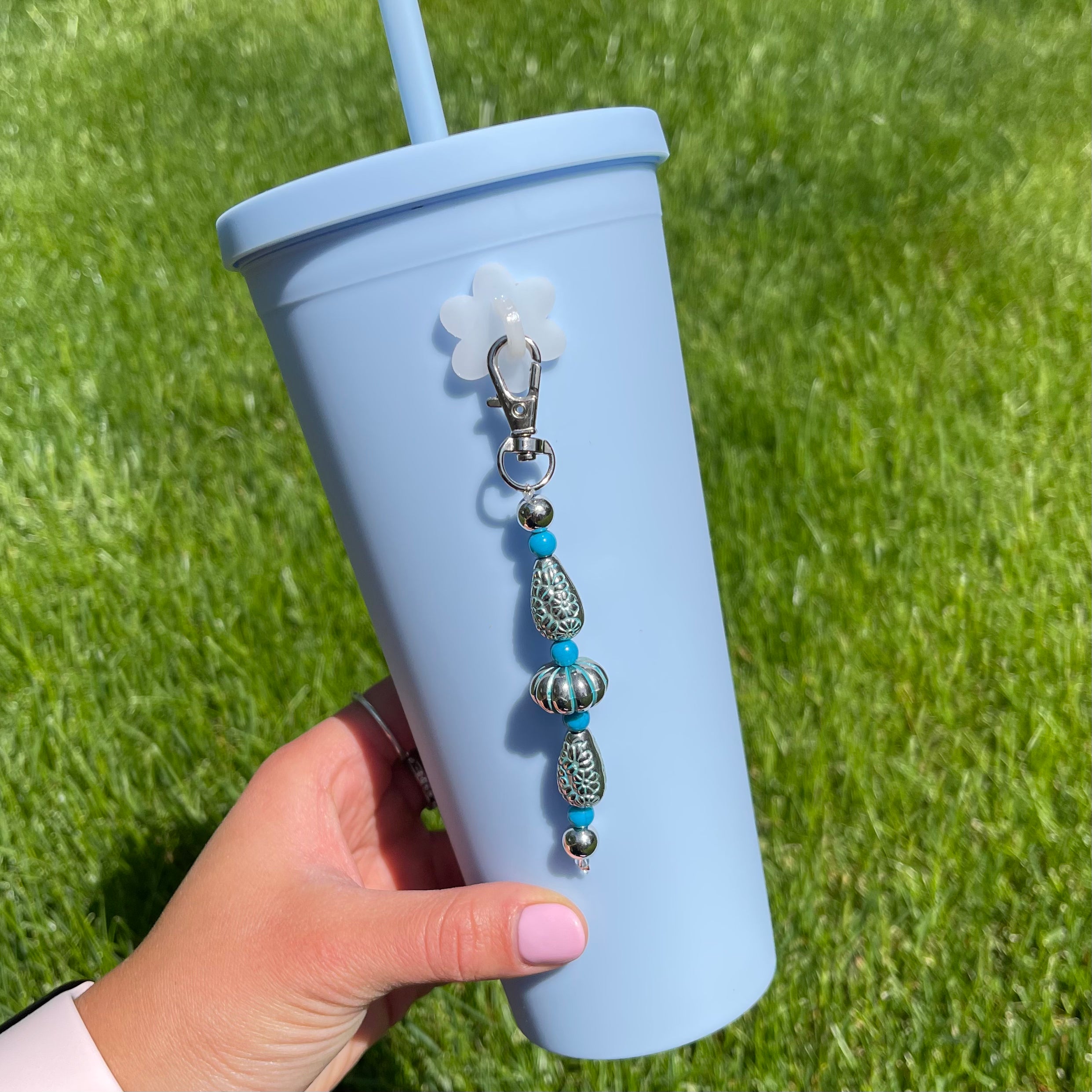 Turquoise Bead Charm Water Bottle Accessories