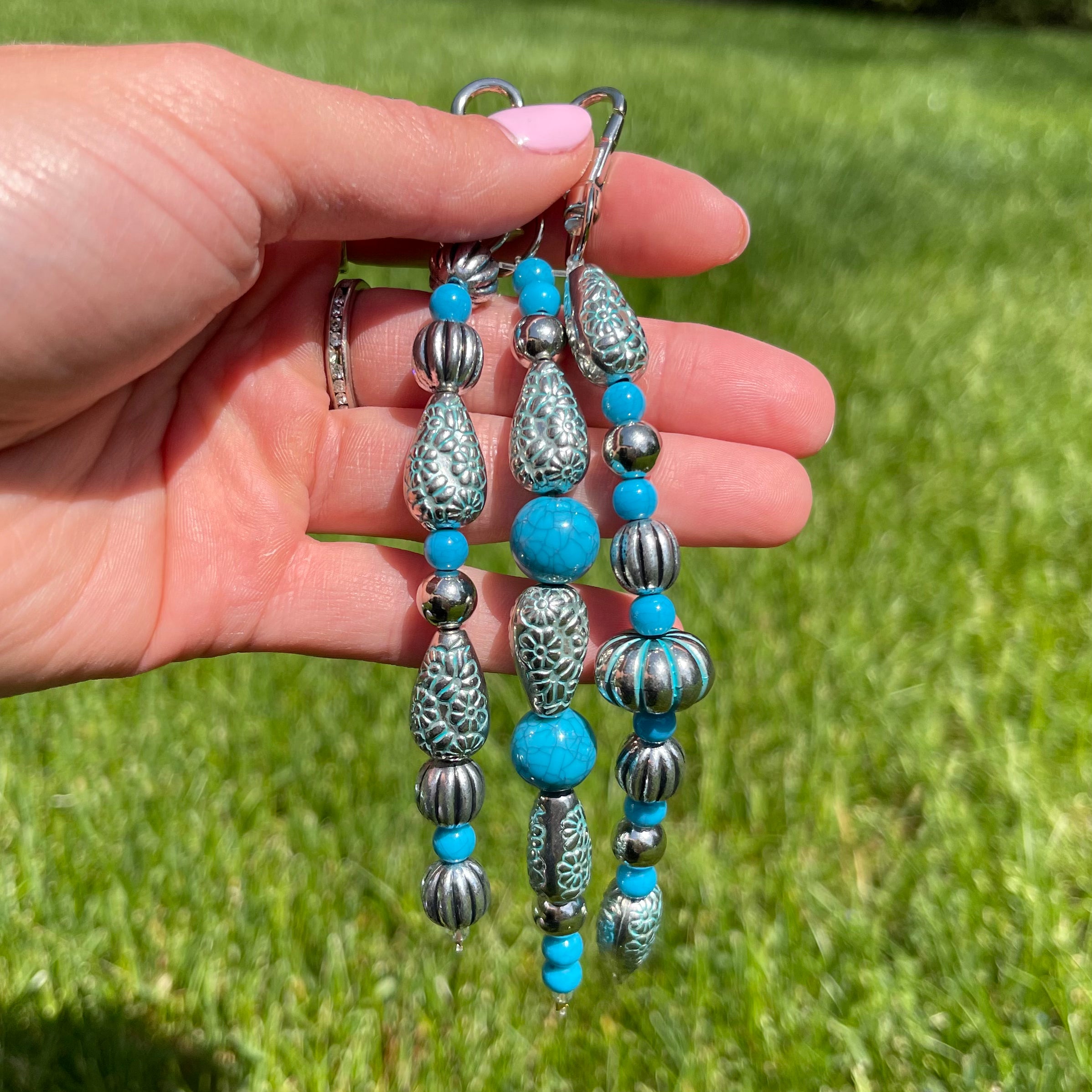 Turquoise Bead Charm Water Bottle Accessories