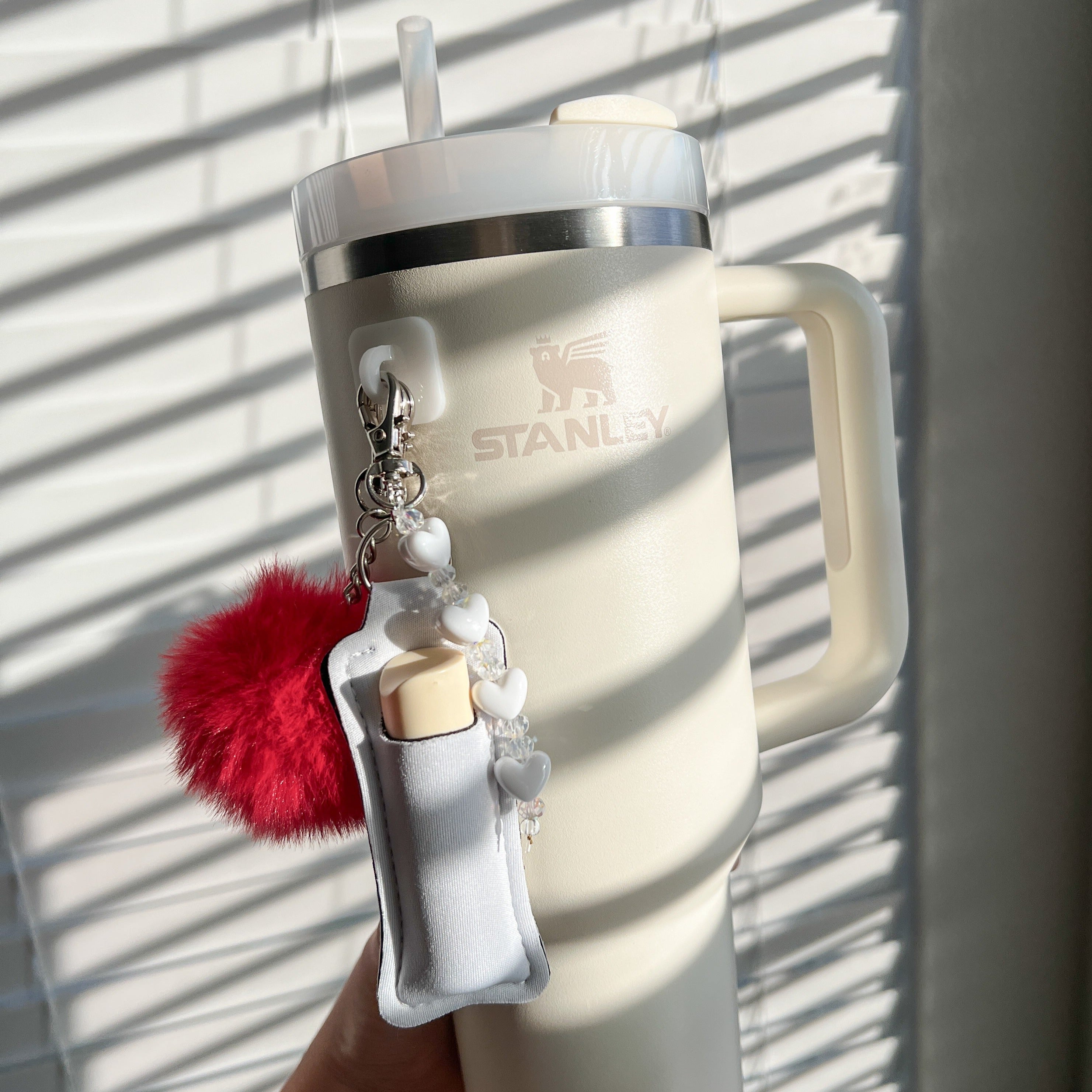 Red PomPom Water Bottle Charm