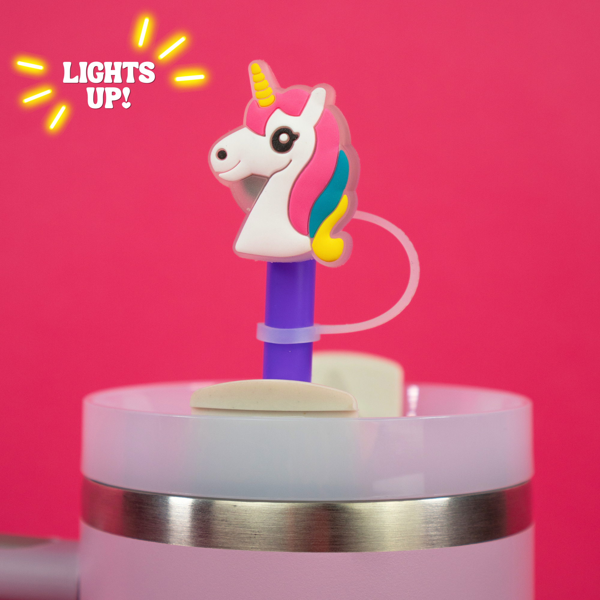 Luminous Unicorn Straw Topper (Lighted)