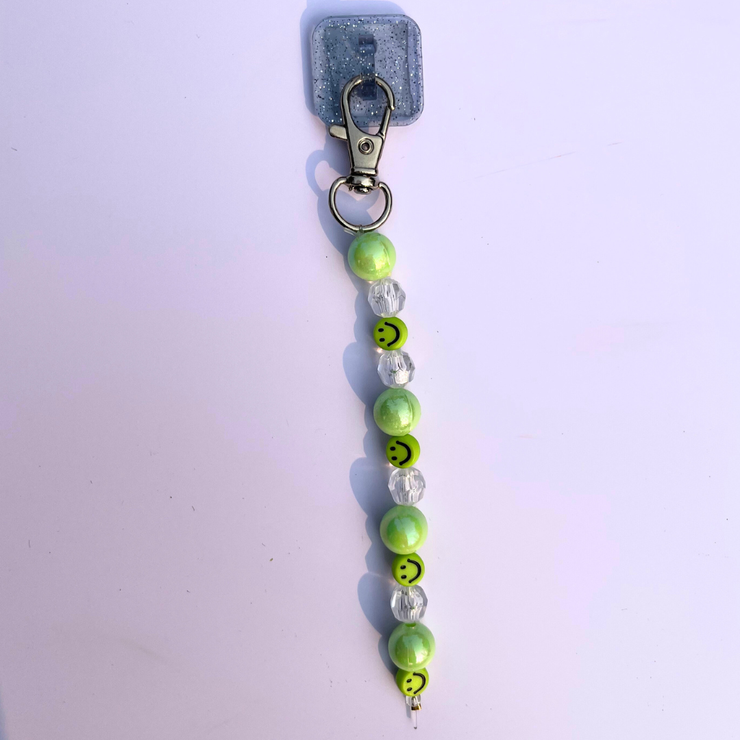 Green Smiley Phone Charms