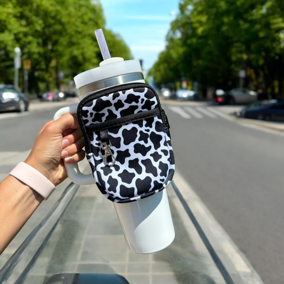 Cow Print Bottle Pouch