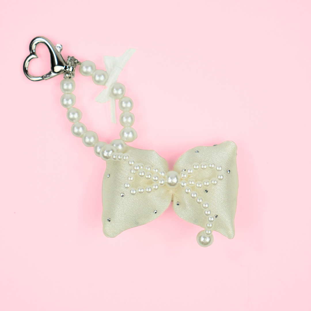 Cream Bow Bag Charm