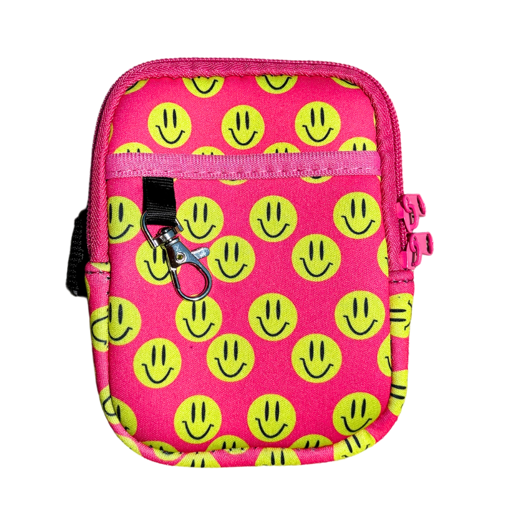 Smiley Print Bottle Pouch