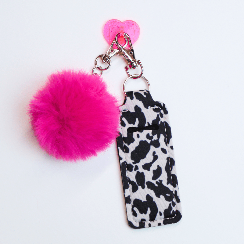 Cow Print Lip Gloss Holder | Chapstick Holder | CharCharms Accessories