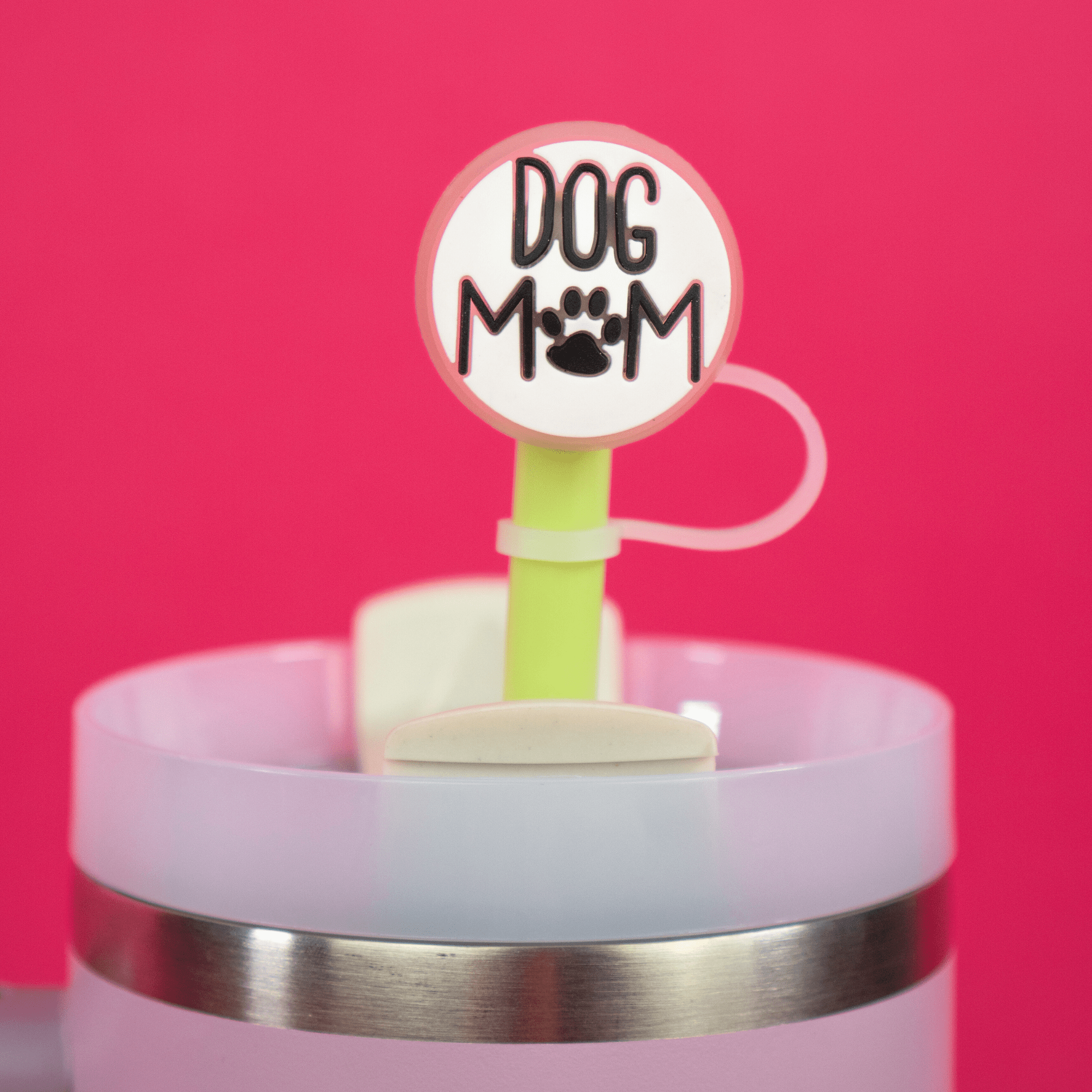 Dog Mom Straw Topper (Lighted) | | CharCharms Accessories