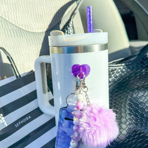 Purple Glitter Heart Stick-On Hook